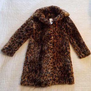J. Crew Leopard Faux Fur Coat